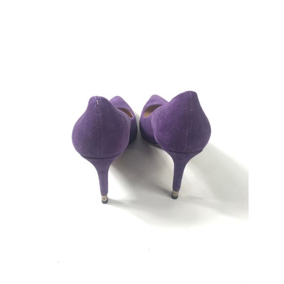 Tory Burch Greenwich Pump Women's 7 Purple Suede Stiletto Heels Chic Formal Bold - Picture 3 of 10